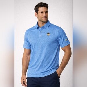 Scales Golf Polo Shirt Blue Medium PGA Patch Performance